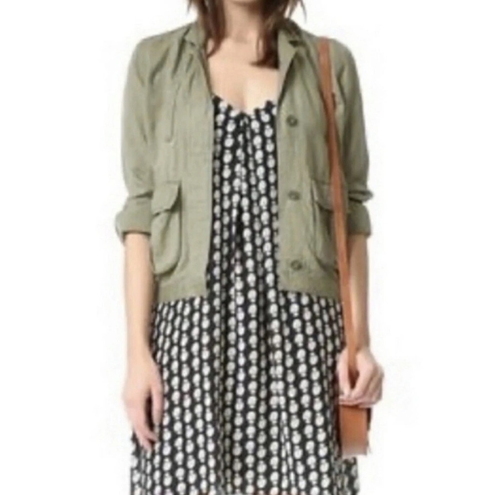 Madewell Floral Black and White Dress size M Silk trapeze